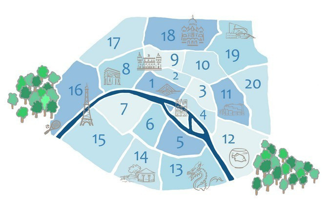 Carte de Paris stylisée